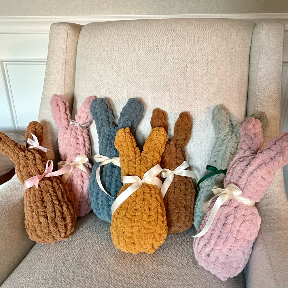 Easter Bunnies 
Easter home decor
Easter gifts
Baby lovey